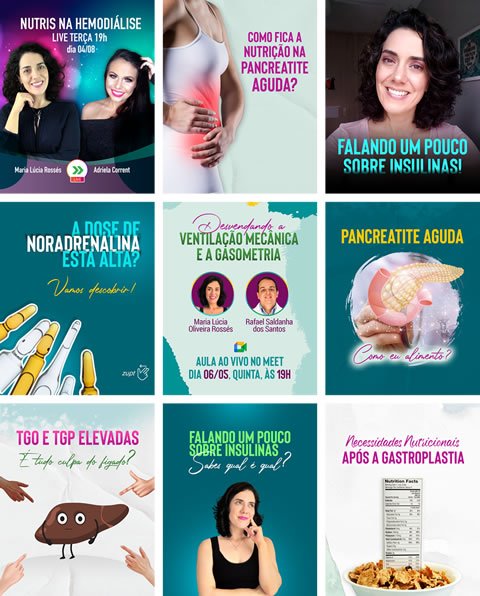 Identidade visual para instagram profissional de nutricionista.